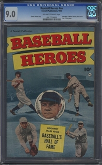 1952 Baseball Heroes #nn (Fawcett Publication) - CGC VF/NM 9.0 Off-White to White Pages